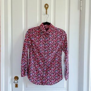 Liberty of London J Crew printed blouse with tie neck